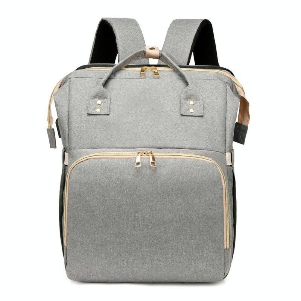 Large-Capacity Multi-Functional and Convenient Backpack Mommy Bag Can Be Folded For Sleeping (Grey)