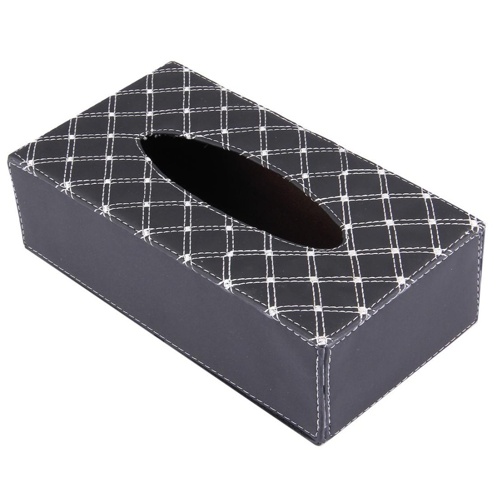 Luxury PU Leather Cover Case Tissue Box Car Pumping Tray