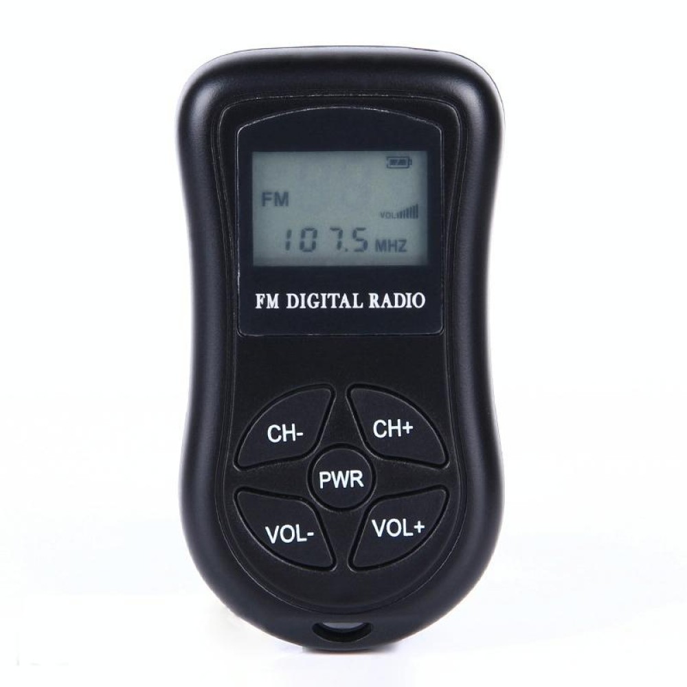 HRD-107 DSP Digital Display Portable Stereo FM Radio with Headset(Black)