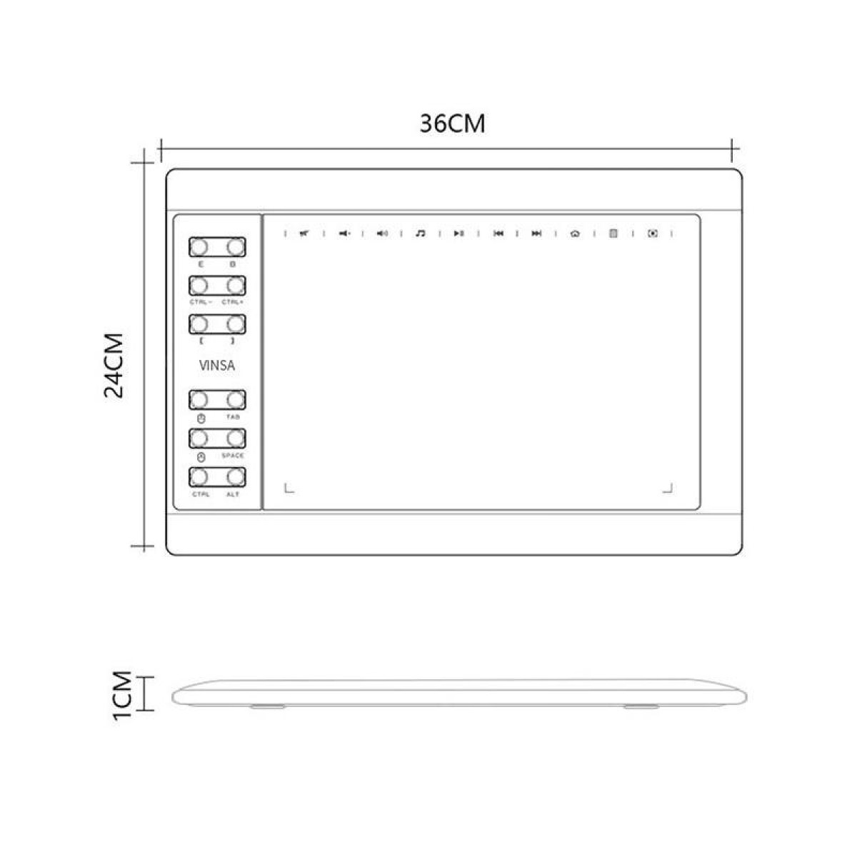 VINSA VIN1060PLUS 10x6 inch 8192 Levels Pressure Sensitivity Digital Drawing Board