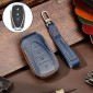 For Chevrolet 4-button Hallmo Car Cowhide Leather Key Protective Cover Key Case(Blue)