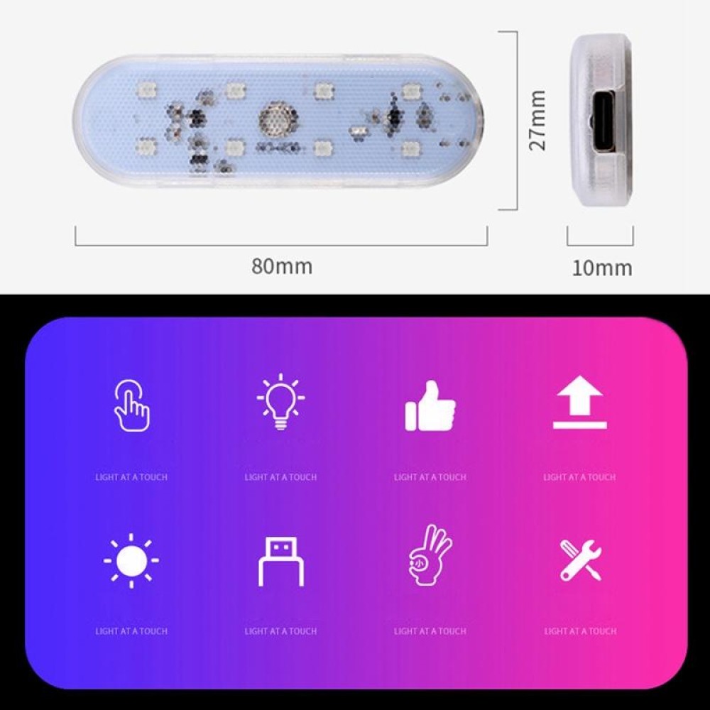 USB-C / Type-C Colorful Touch Switch Control Car Foot Ambient Light