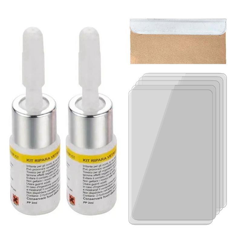 2 in 1 Paintless Dent Removal Car Window Windshield Repair Fluid with Tool (White)