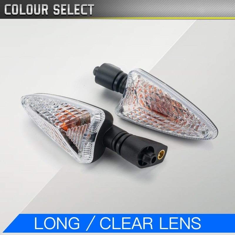 2pcs For BMW S1000RR / S1000XR Motorcycles LED Turn Signal Light, Long Handle (Transparent)