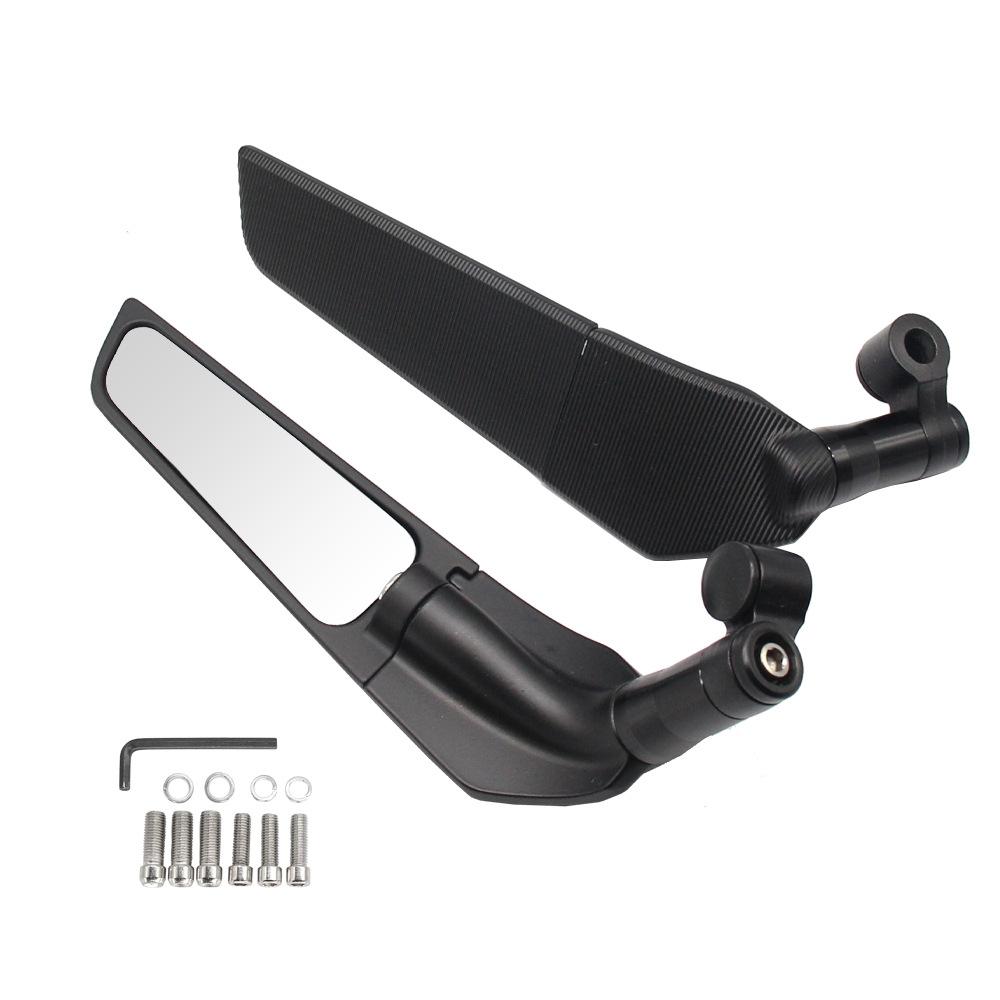 Motorcycle Modification Fixed Wind Wing Rearview Mirror (Black)
