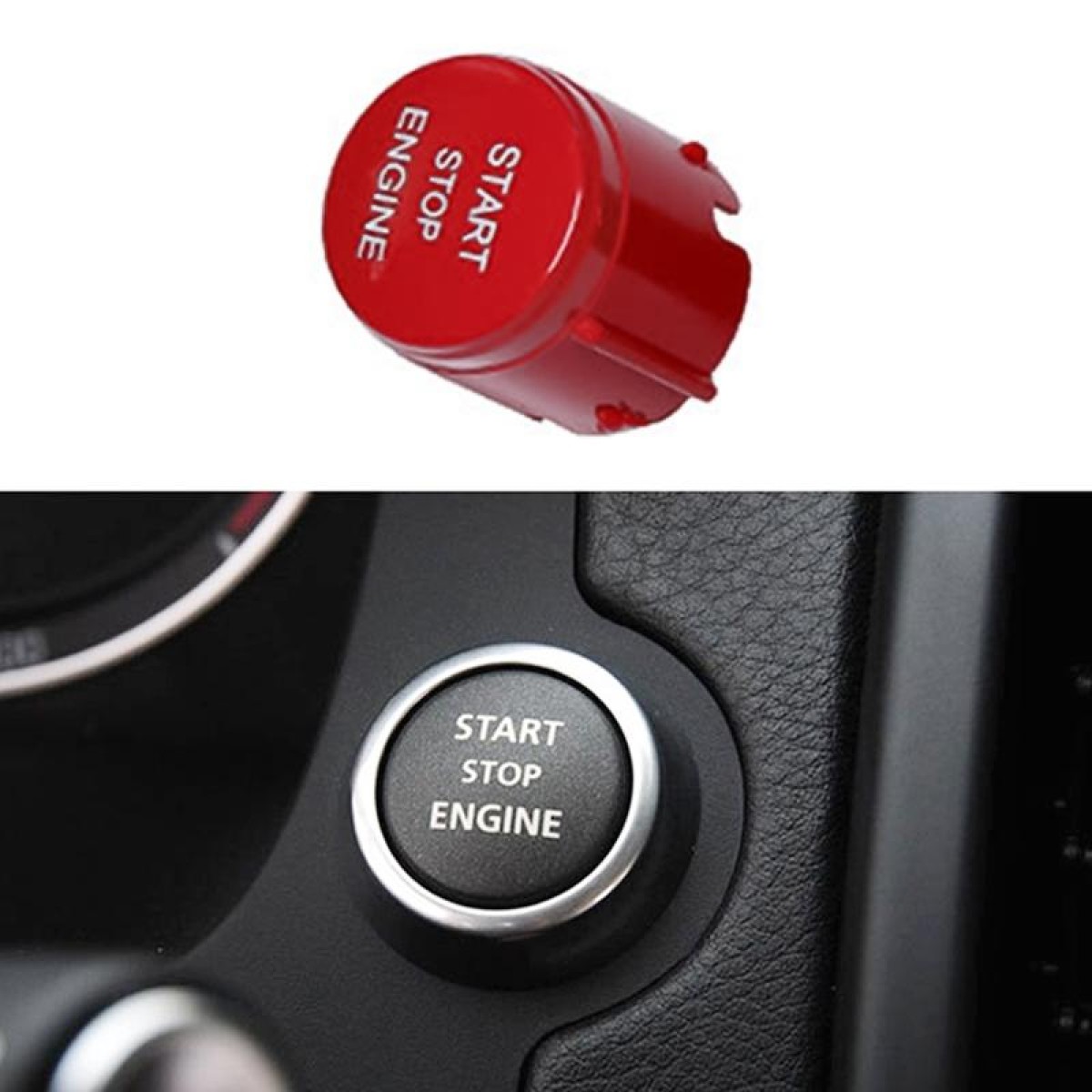 One-key Start Engine Stop Switch Button for Land Rover Freelander 2, Left Driving (Red)