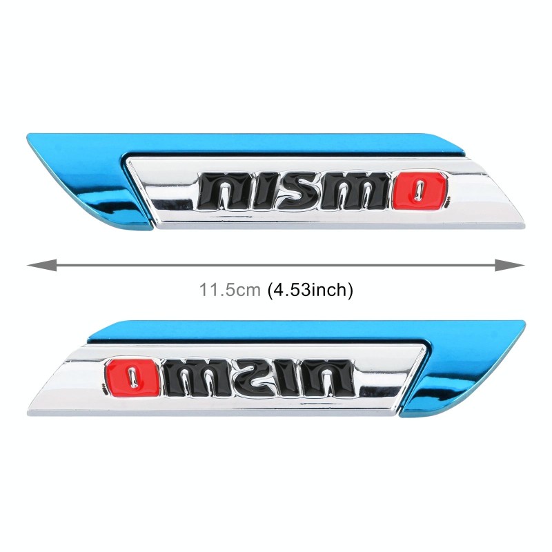 1 Pair Car Letters NISMO Personalized Aluminum Alloy Decorative Stickers, Size: 11.5 x 2.5 x 0.5cm (Blue)