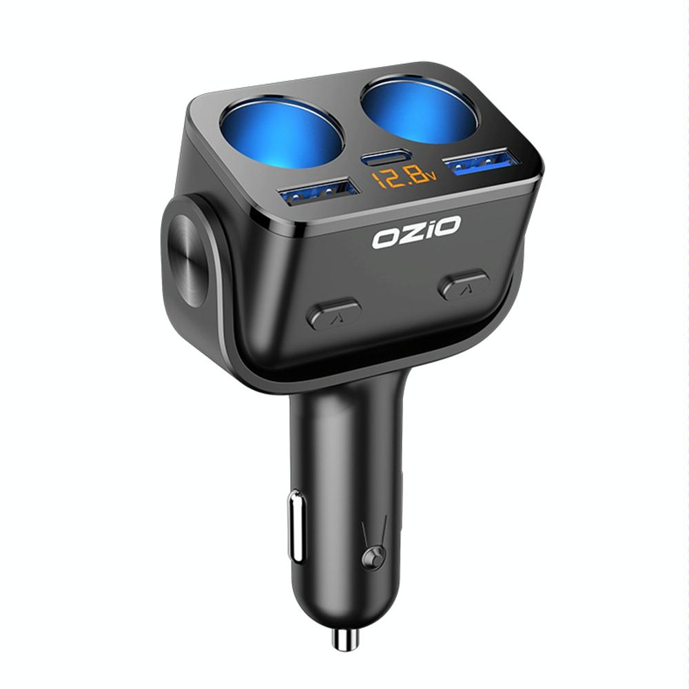 Ozio Y48TC QC3.0 + Type-C Dual Port Fast Charging Multi-function Car Charger Cigarette Lighter