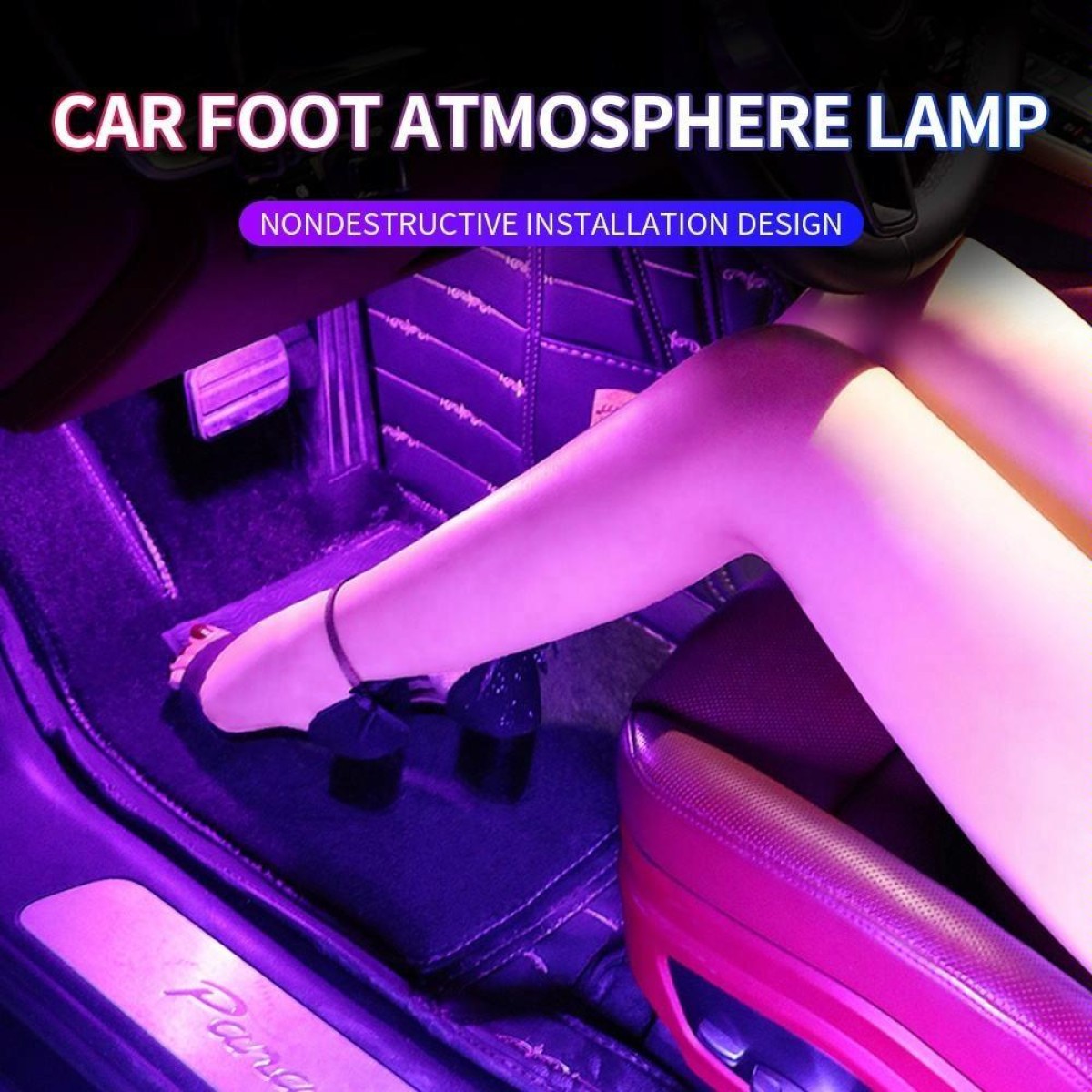 Car 4 in 1 USB RGB Foot Colorful LED Atmosphere Light
