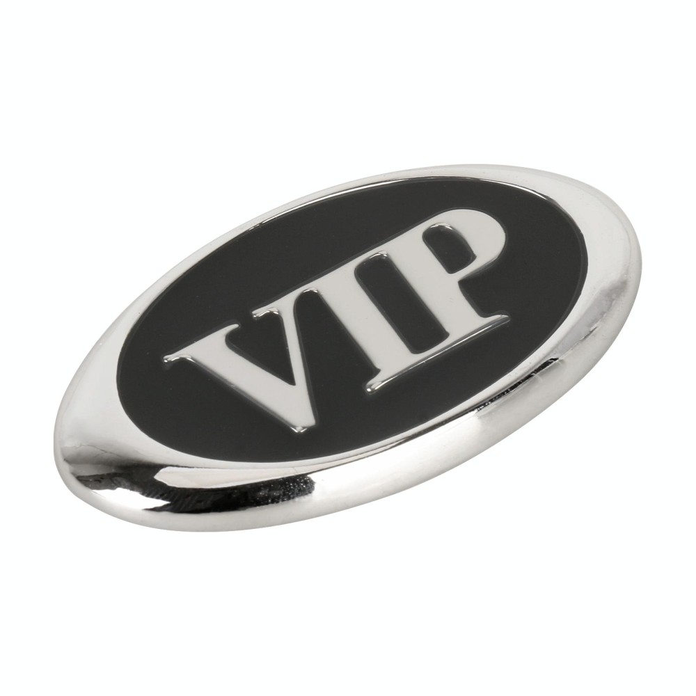 Car Oval Style VIP Metal Personalized Decorative Stickers, Size: 6.5 x 3.5 x 0.5cm