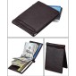 Cowhide Leather Litchi Texture Card Holder Wallet RFID Blocking Coin Purse Card Bag Protect Case with 6 Card Slots, Size: 110*82*8mm(Coffee)