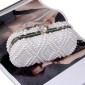 Women Fashion Banquet Party Pearl Handbag Single Shoulder Crossbody Bag (White)