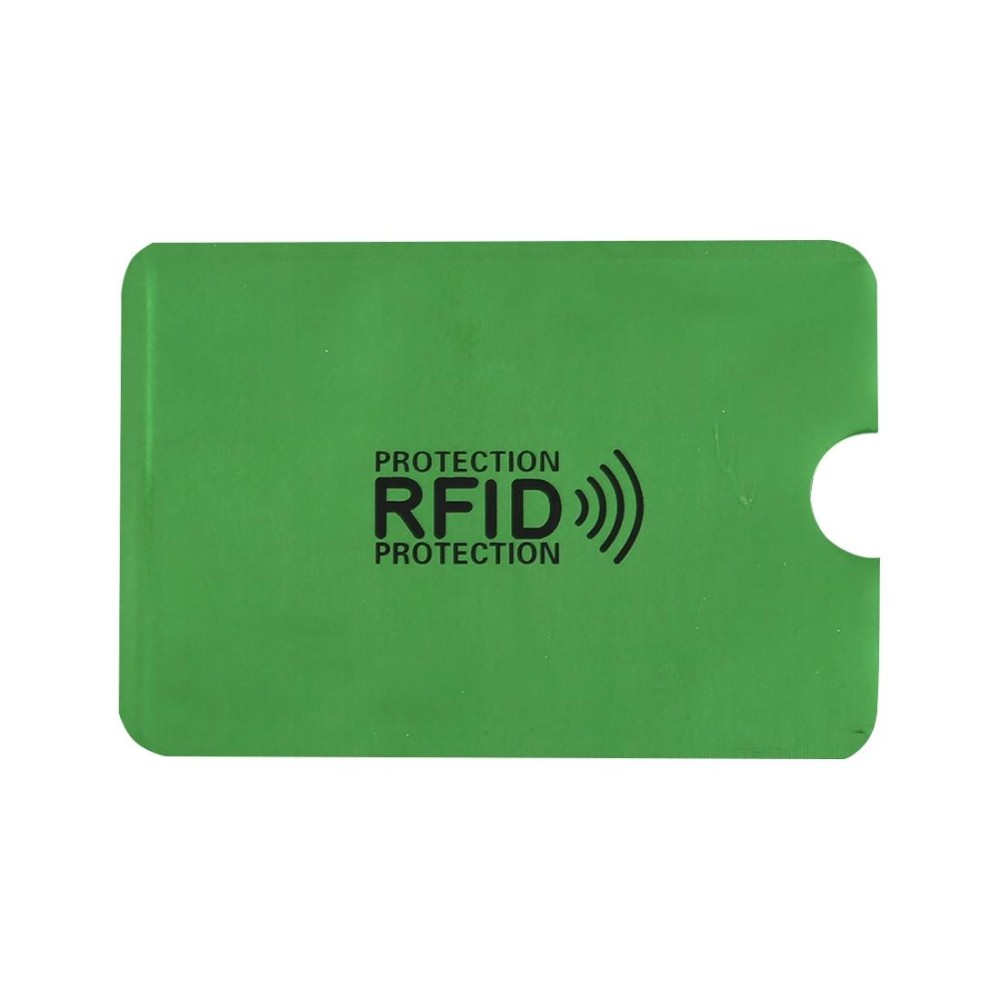 100pcs Aluminum Foil RFID Blocking Credit Card ID Bank Card Case Card Holder Cover, Size: 9 x 6.3cm (Green)