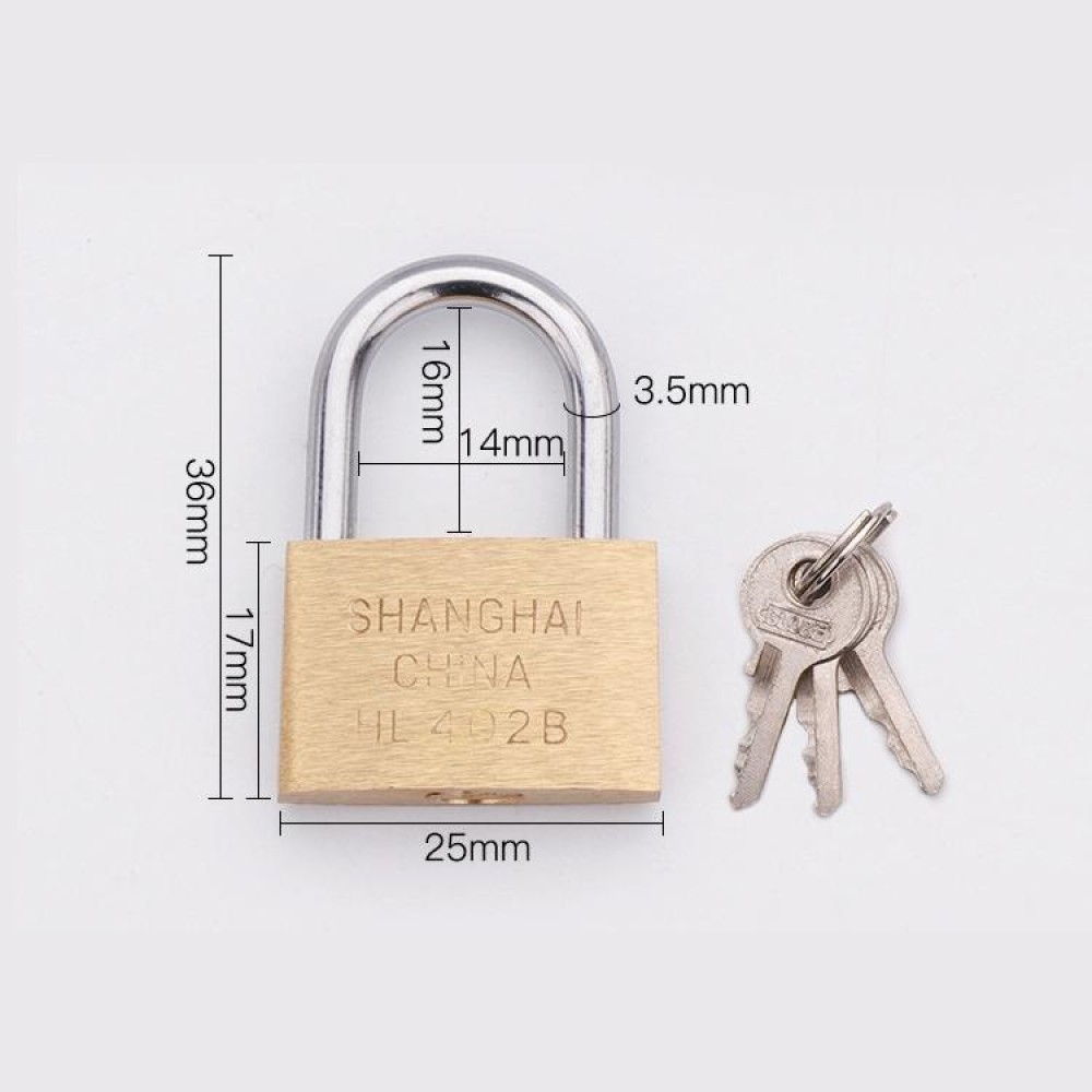 Copper Padlock Small Lock, Style: Short Lock Beam, 25mm Open