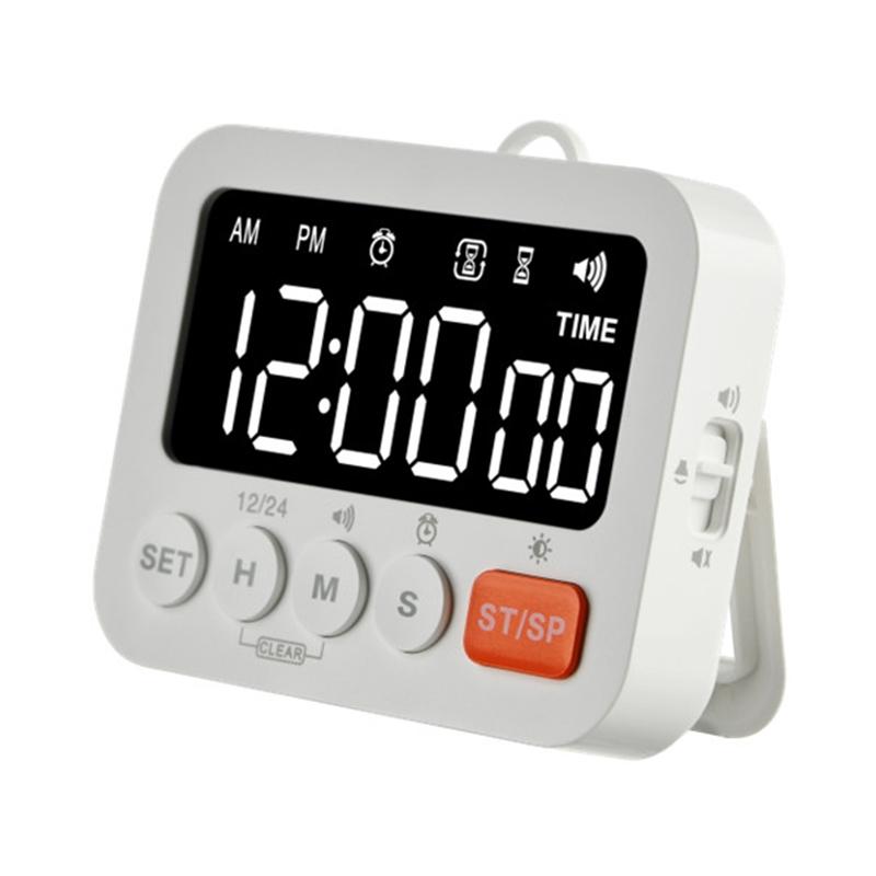 8801A Multi-function LED Display Clock Digital Timer Countdown Reminder (White)