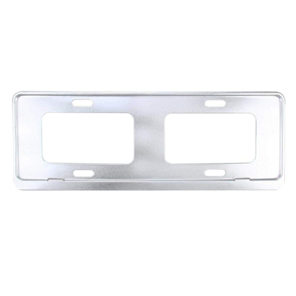 2 PCS Car License Plate Frames Stainless Steel License Plate Frame(White)