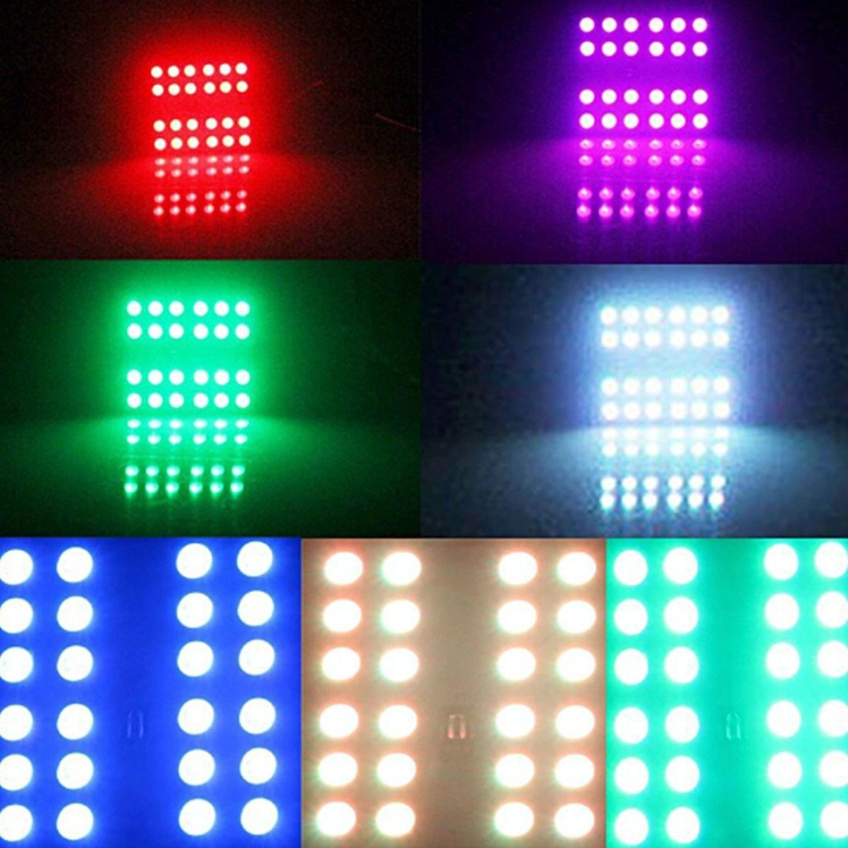 2 PCS Colorful 31MM Bicuspid Remote Control Car Dome Lamp LED Reading Light with 6 LED Lights