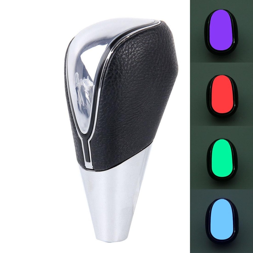 Colorful Car Breathing Racing Dash LED Magic Lamp Black Leather Gear Head Shift Knob, Size: 11.5 * 4.1 * 1.4 cm
