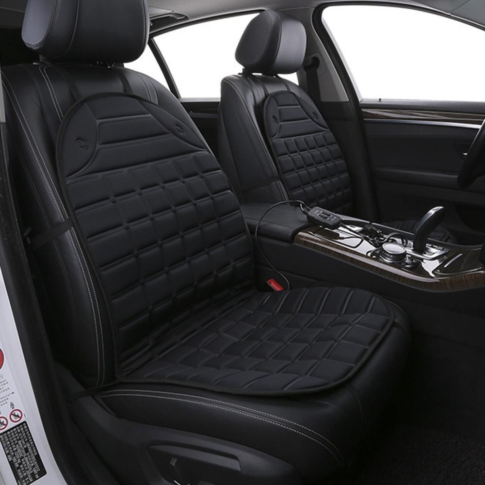 12V Heated Two-seater Car Seat Cushion Cover Seat Heater Warmer Winter Car Cushion Car Driver Heated Seat Cushion(Black)