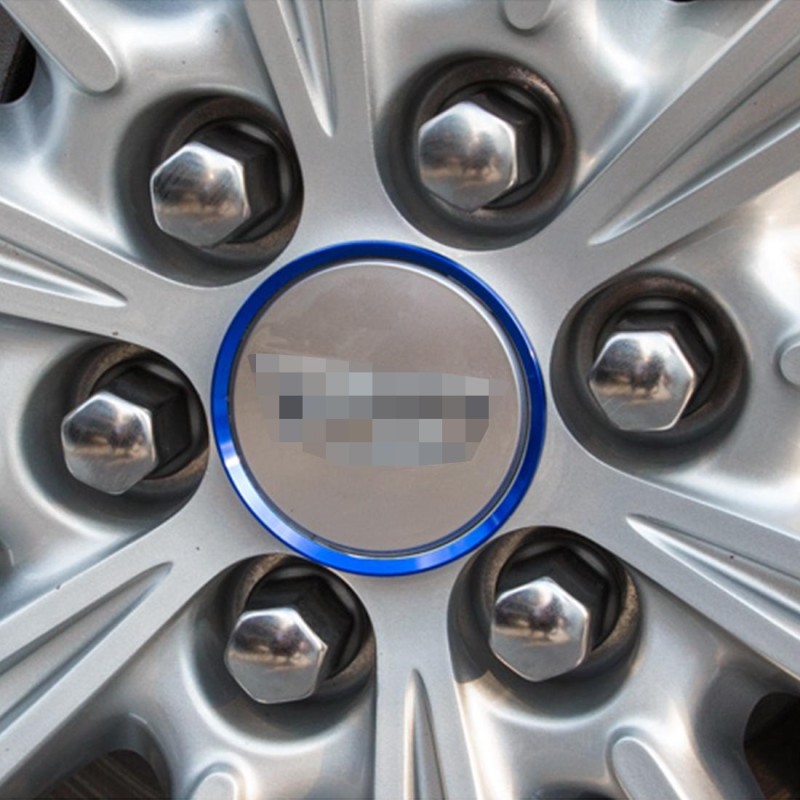 4 PCS Car Aluminum Wheel Hub Deroration Ring For Cadillac(Blue)