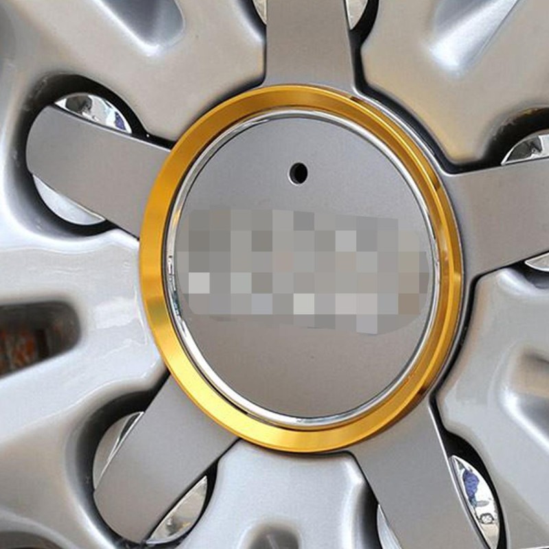 4 PCS Car Aluminum Wheel Hub Deroration Ring For Audi(Gold)