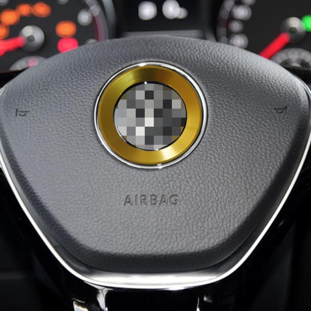 Car Aluminum Steering Wheel Decoration Ring For Volkswagen(Gold)