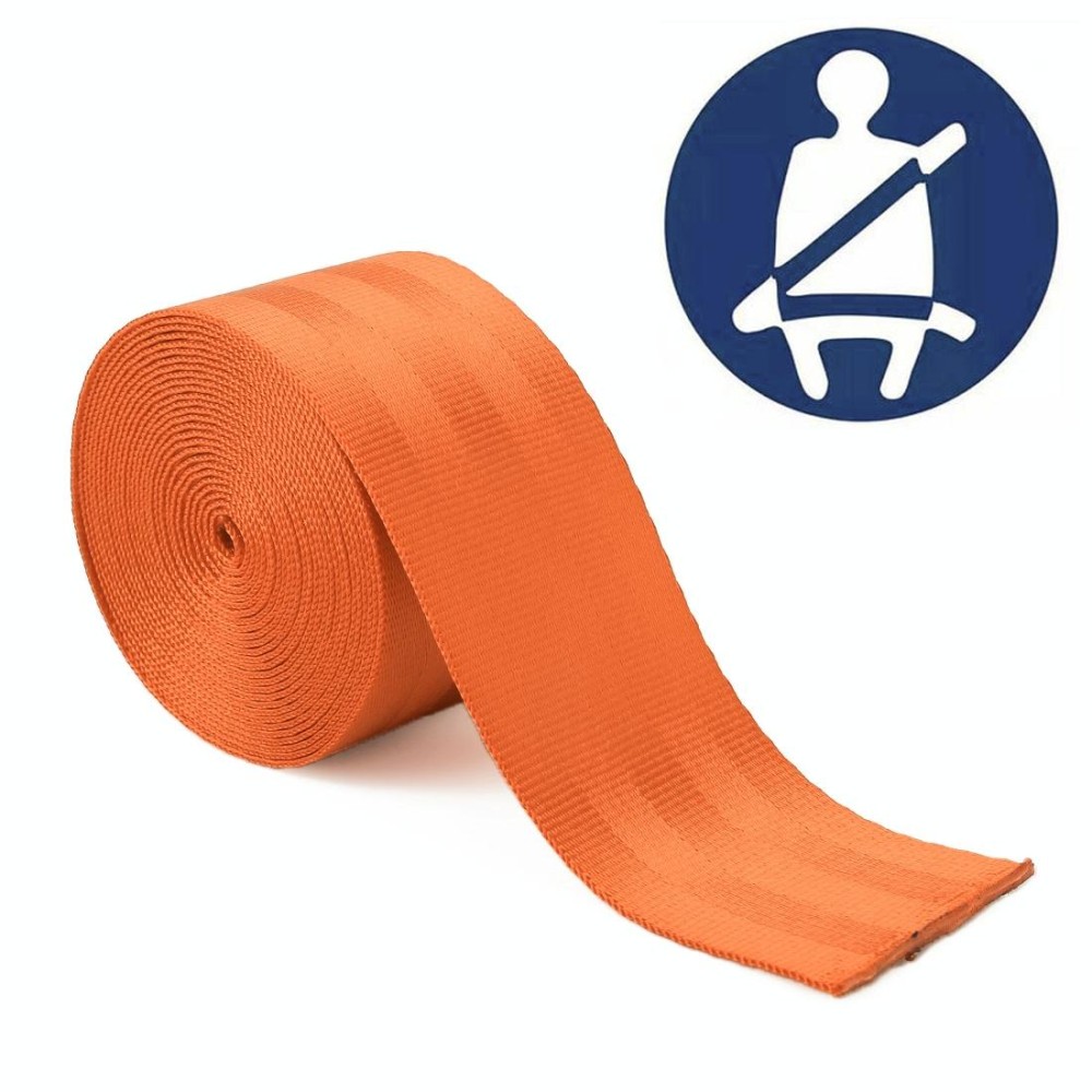 Car Modified Polyester Seat Belt Harness Racing Safety Seat Belt, Length: 3.6m (Orange)