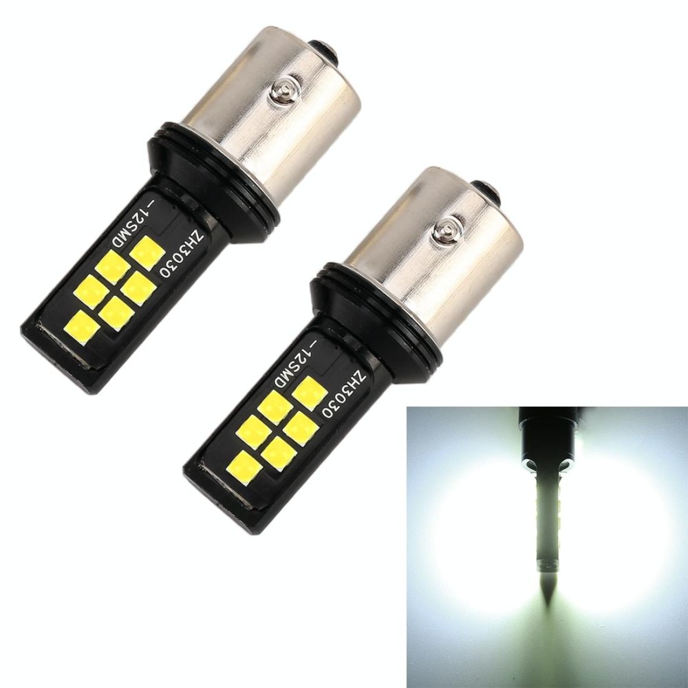 2 PCS 1156 DC9-16V / 3.5W Car Auto Turn Lights 12LEDs SMD-ZH3030 Lamps, with Constant Current(White Light)