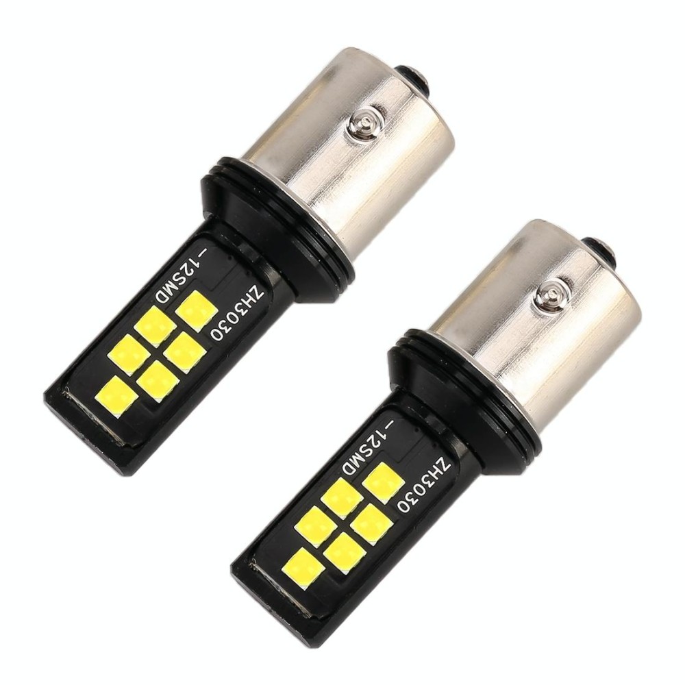 2 PCS 1156 DC9-16V / 3.5W Car Auto Turn Lights 12LEDs SMD-ZH3030 Lamps, with Constant Current(White Light)