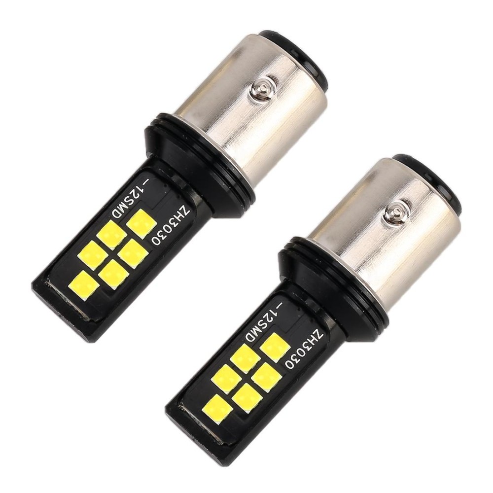 2 PCS 1157 DC9-16V / 3.5W Car Auto Brake Lights 12LEDs SMD-ZH3030 Lamps, with Constant Current(White Light)