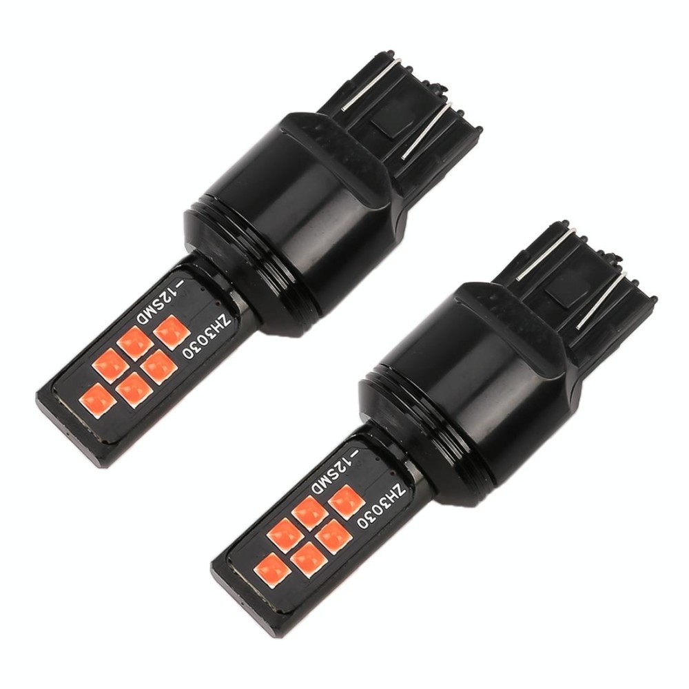 2 PCS 7443 DC9-16V / 3.5W Car Auto Brake Lights 12LEDs SMD-ZH3030 Lamps, with Constant Current(Red Light)