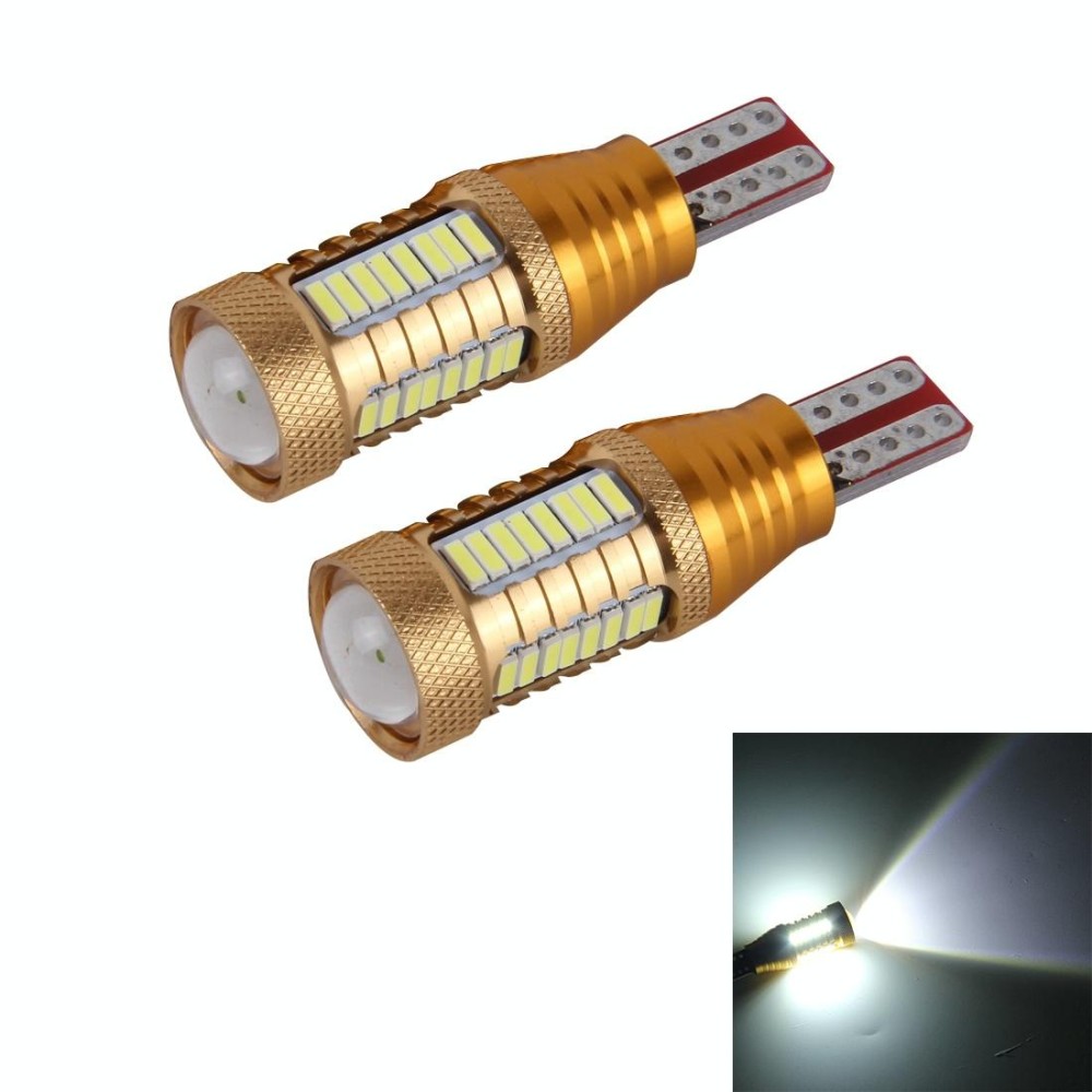 2 PCS  T15-4014-32SMD + 1CREE  5W 650LM White Light LED Decode Car Clearance Lights Lamp, DC12V（Gold）