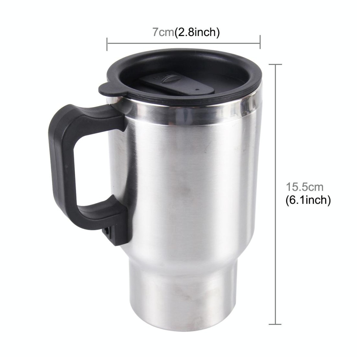 Stainless Steel Electric Smart Mug 12V Car Electric Kettle Heated Mug Car Coffee Cup With Charger Cigarette Lighter Heating Cup Kettle Vacuum Insulated Water Heater Mug