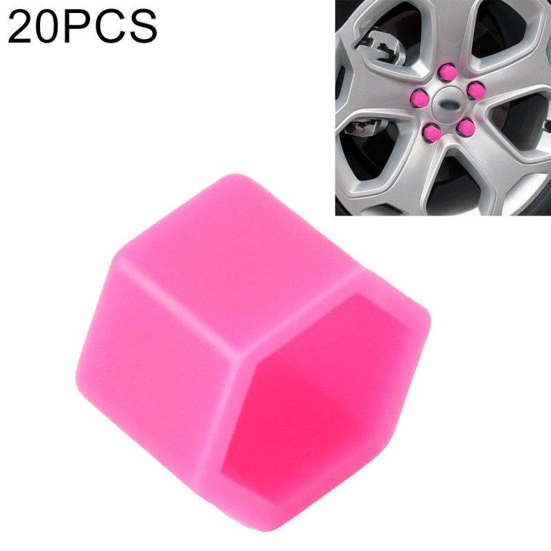 20 PCS Silicone Luminous Car Hubcap(Pink)