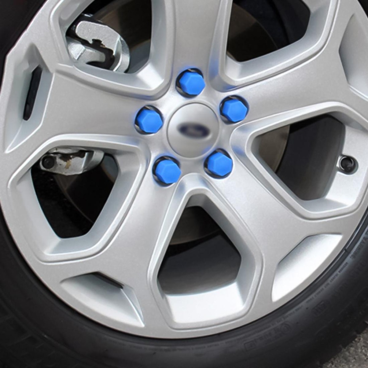 20 PCS Silicone Luminous Car Hubcap(Blue)