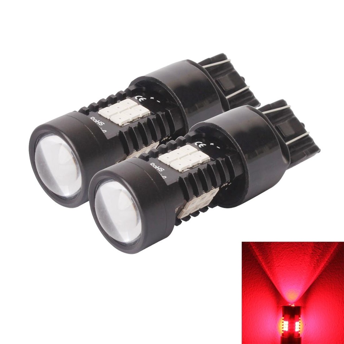2 PCS 7443-T20-2835 10.5W 21 LEDs LED Car Brake Light DC 12~24V(Red Light)