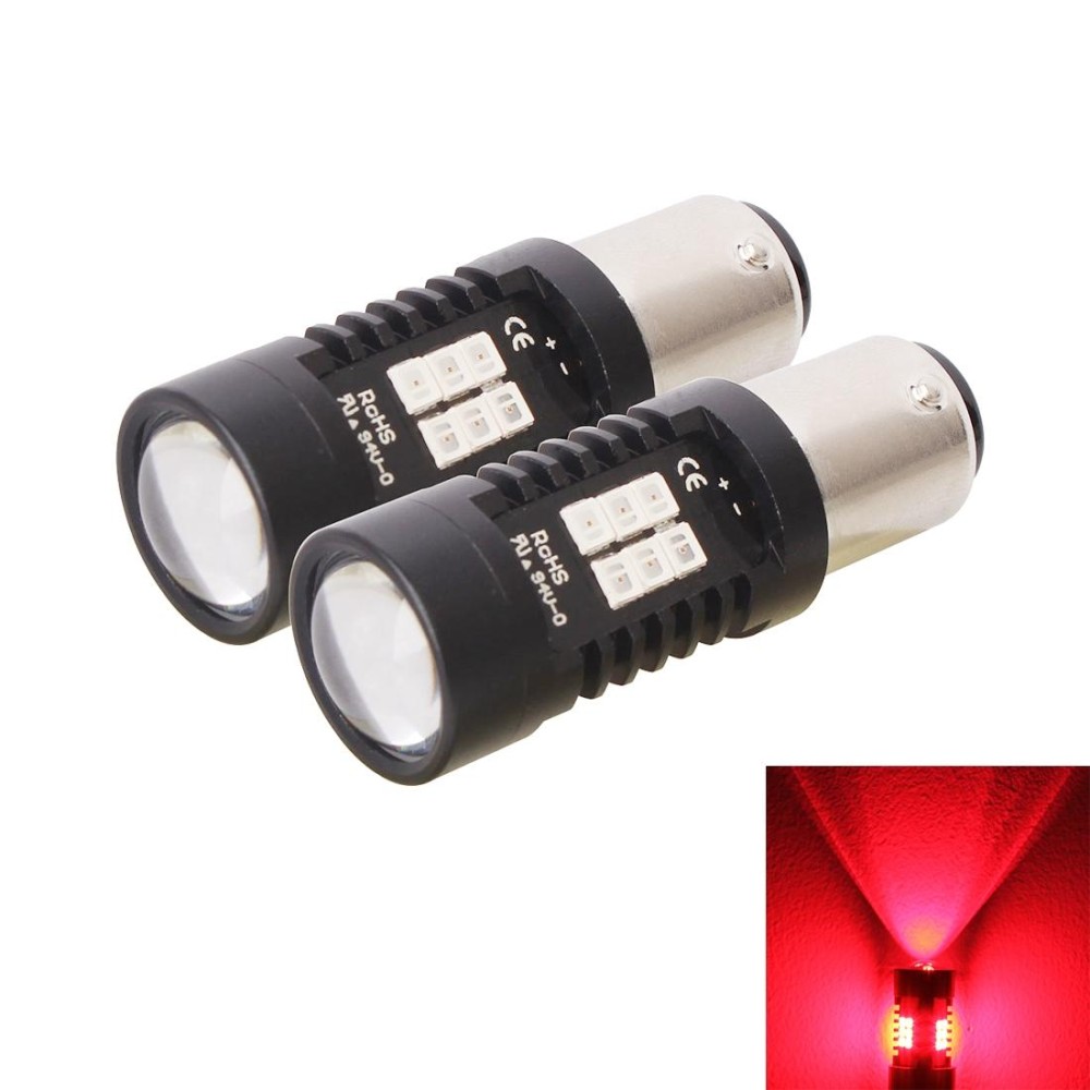 2 PCS 10.5W 1157-2835-21smd Red LED Car Brake Light Tail Light Bulb, DC 12-24V(Red Light)