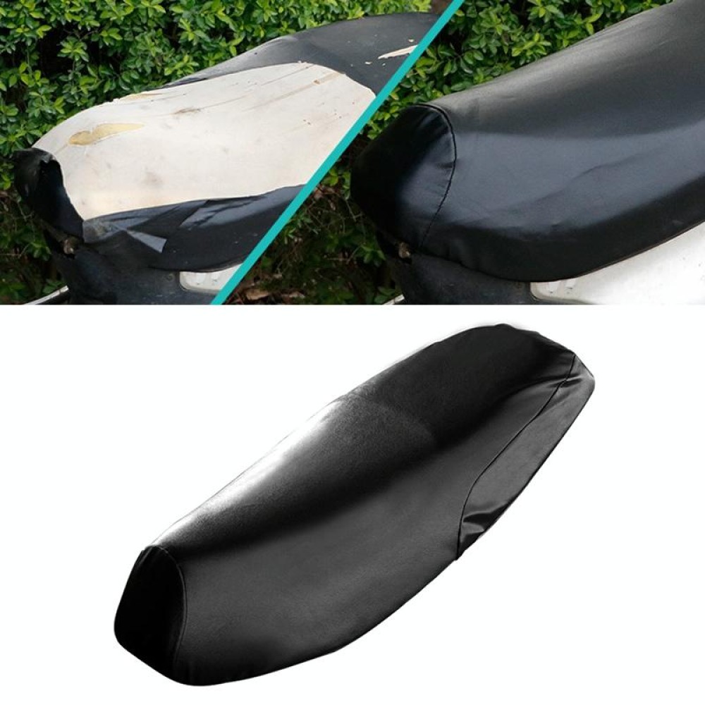 Waterproof Motorcycle Black Leather Seat Cover Prevent Bask In Seat Scooter Cushion Protect, Size: XXL, Length: 66-73cm; Width: 27-38cm