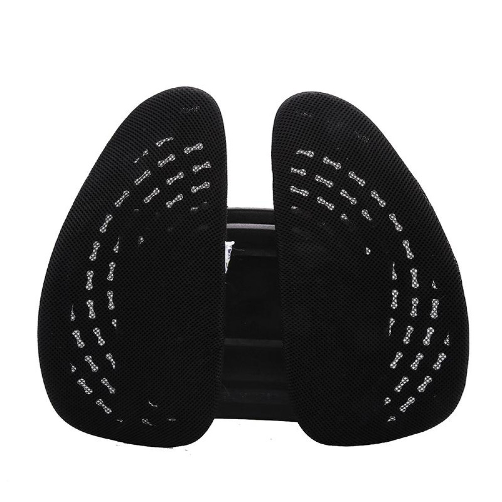 Car Lumbar Support Office Seat Belt Backrest Double Cushion Car Home Massage Lumbar Ice Silk Pillow (Black)
