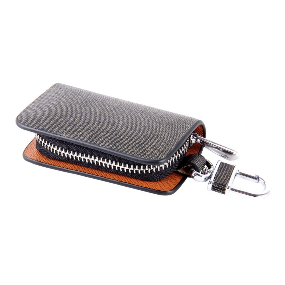 Universal Leather Knead Skin Texture Waist Hanging Zipper Wallets Key Holder Bag (No Include Key)(Black)