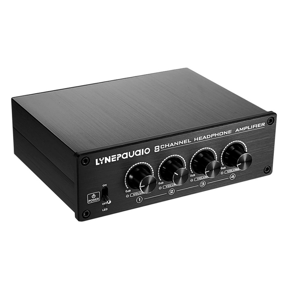 LINEPAUDIO A966 Pro Eight-channel Headphone Amplifier  Headphone Distributer Signal Amplifier(Black)