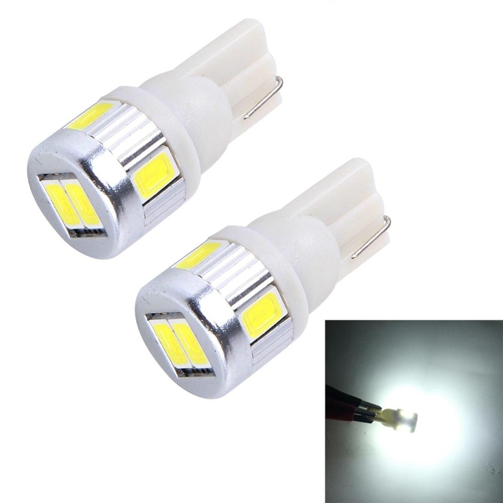 2PCS T10 3W SMD 5630 6 LED Car Clearance Lights Lamp, DC 12V(White Light)