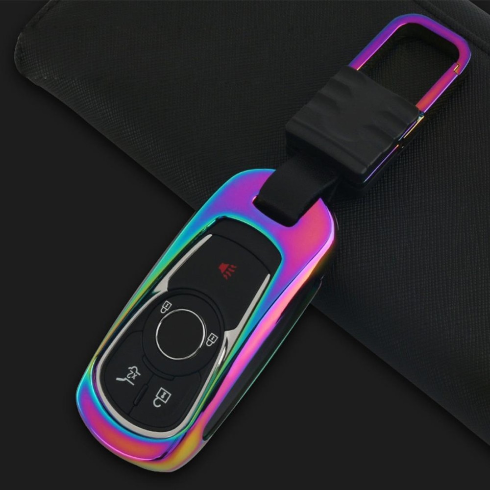 B Style Car Auto Buckle Key Shell Colorful Ring Zinc Alloy Car Chain Shell Car Key Shell Case for Buick, Random Color Delivery