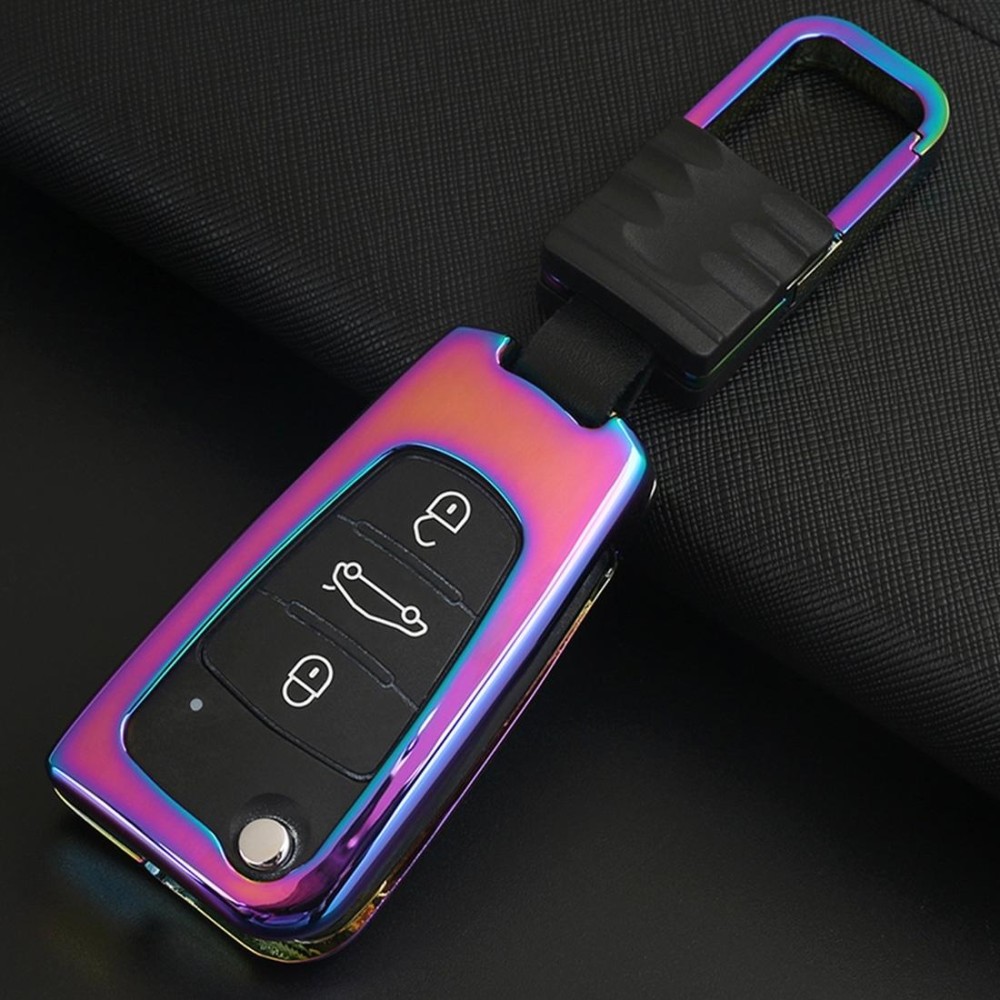 C Style Car Buckle Key Shell Zinc Alloy Car Key Shell Case Key Ring for Haval, Random Color Delivery