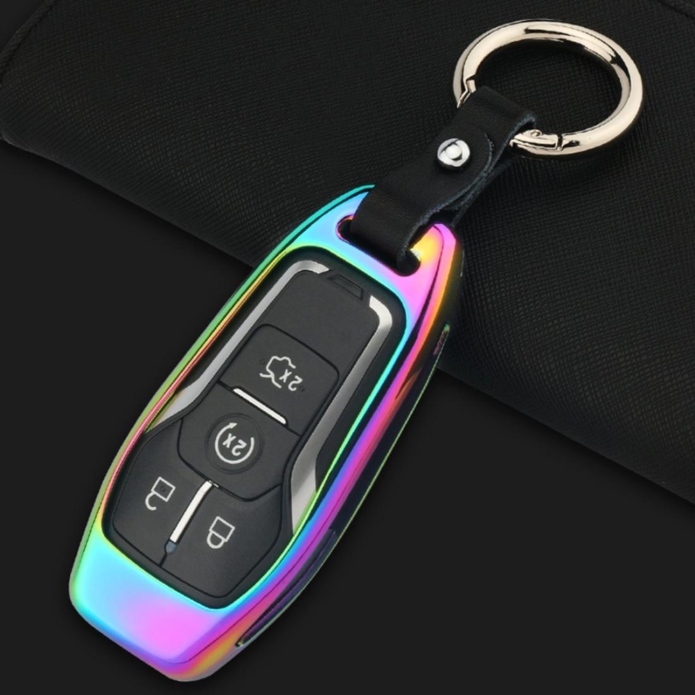 Car Square Buckle Key Shell Zinc Alloy Car Key Shell Case Key Ring, Random Color Delivery