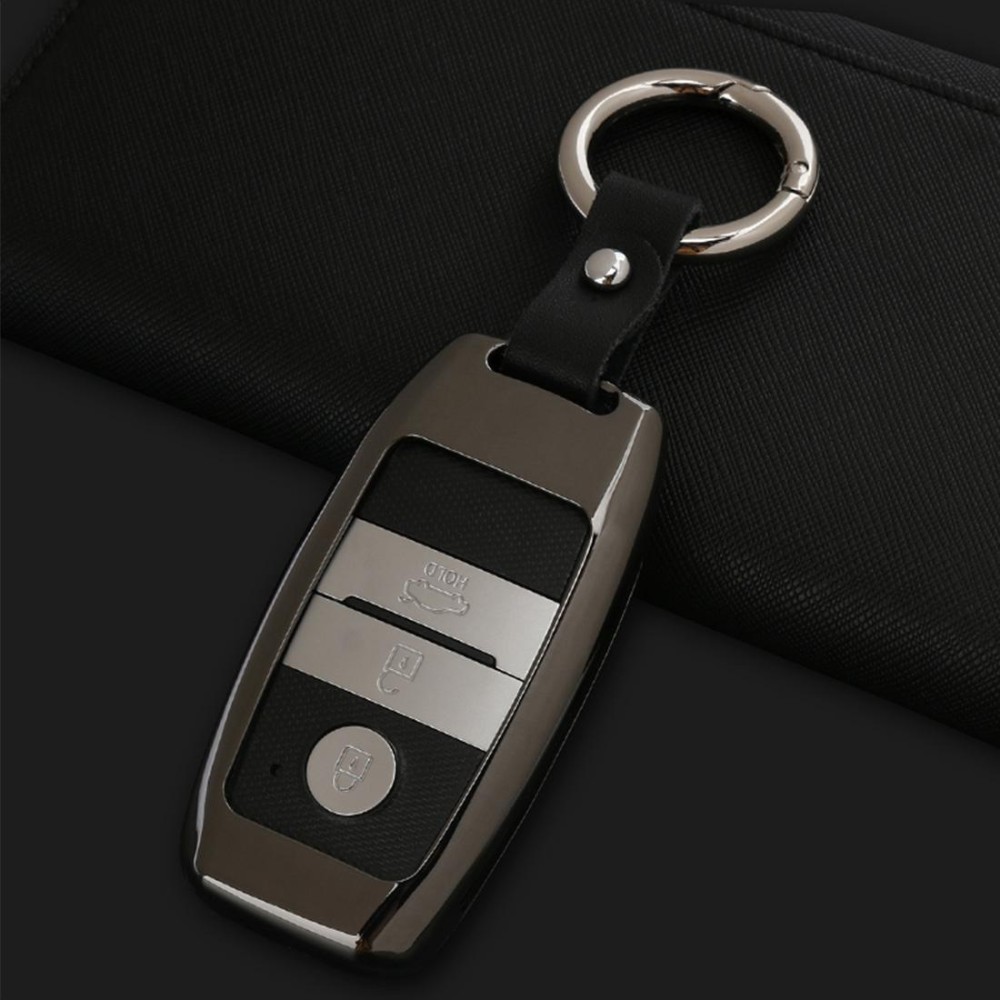 A Style Car Buckle Key Shell Zinc Alloy Car Key Shell Case Key Ring for Kia, Random Color Delivery