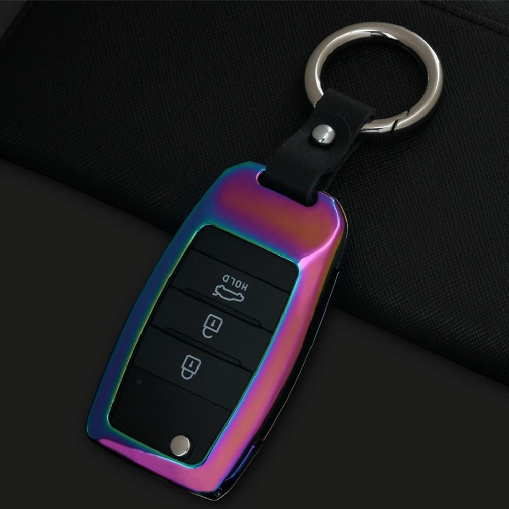 B Style Car Buckle Key Shell Zinc Alloy Car Key Shell Case Key Ring for Kia, Random Color Delivery
