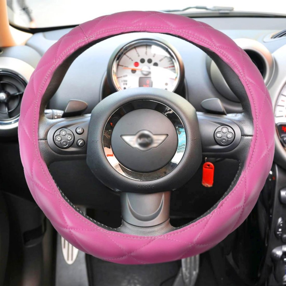 The Color Pink Leather Car Steering Wheel Cover Sets Four Seasons General