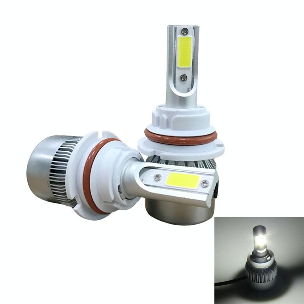 2pcs 9004 18W 1800LM 6000K Waterproof IP68 Car Auto LED Headlight with 2 COB LED Lamps, DC 9-36V(White Light)