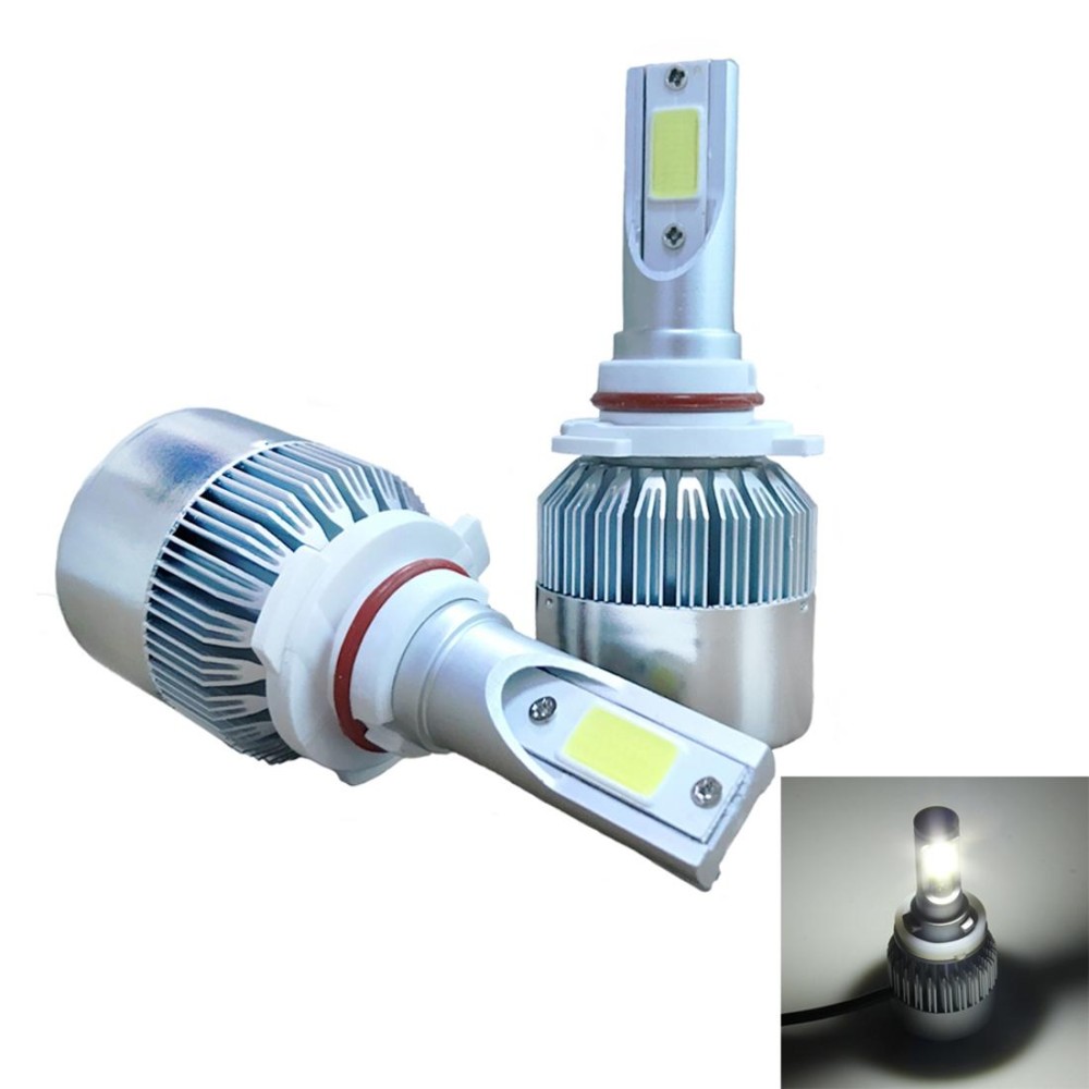 2pcs 9005 18W 1800LM 6000K Waterproof IP68 Car Auto LED Headlight with 2 COB LED Lamps, DC 9-36V(White Light)